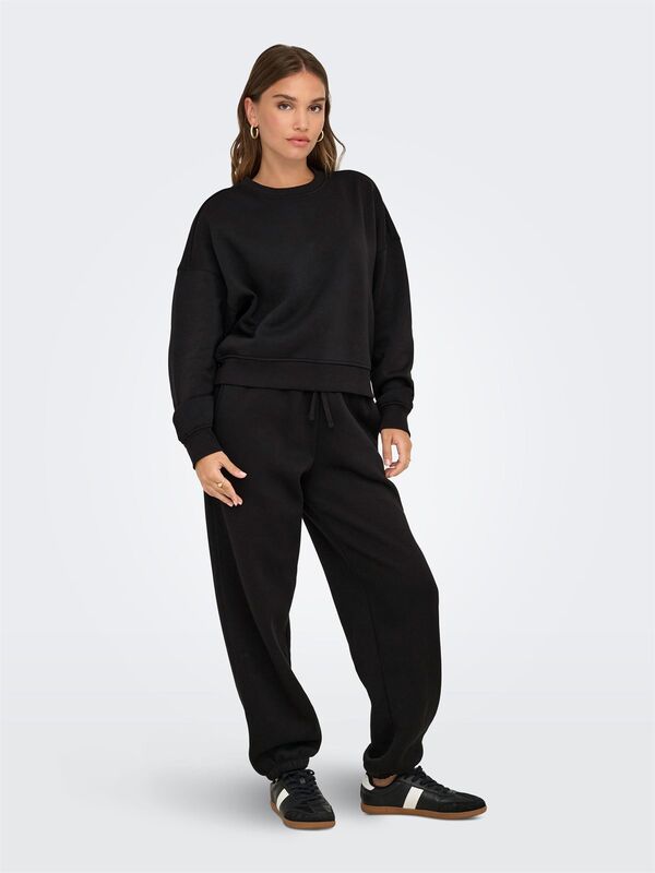 ONLBEST LIFE L/S CREW NECK SWT NOOS Kadın Black Sweatshirt - 15338727