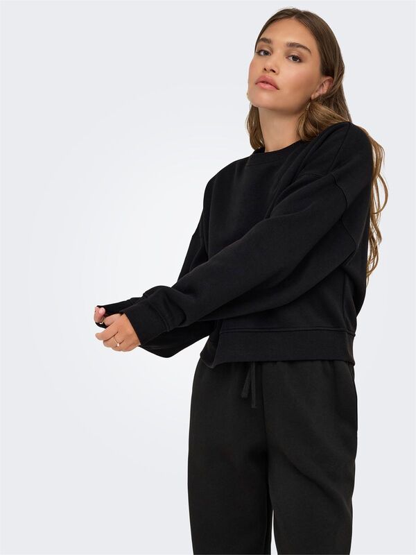 ONLBEST LIFE L/S CREW NECK SWT NOOS Kadın Black Sweatshirt - 15338727