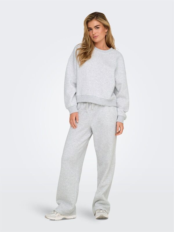 ONLBEST LIFE L/S CREW NECK SWT NOOS Kadın Gray Sweatshirt - 15338727