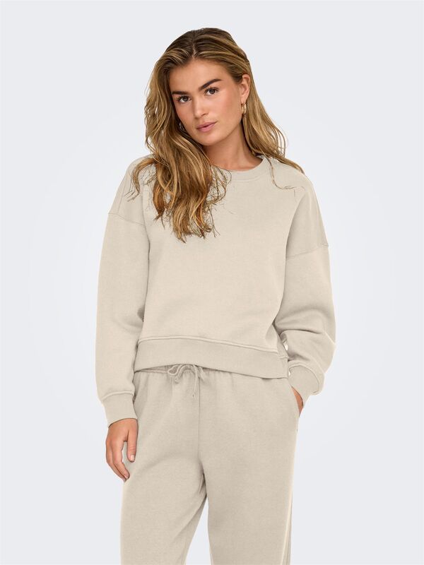 ONLBEST LIFE L/S CREW NECK SWT NOOS Kadın Gray Sweatshirt - 15338727