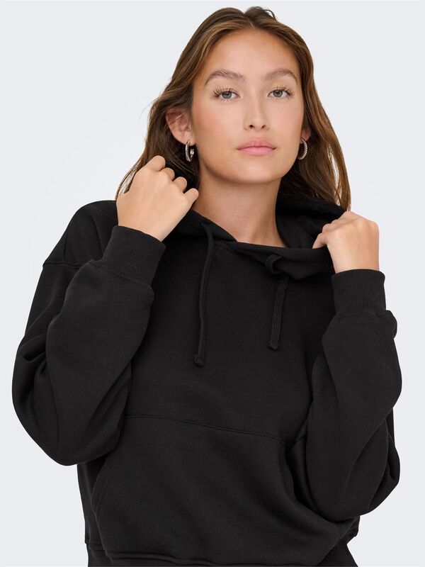 ONLBEST LIFE L/S HOOD SWT NOOS Kadın Siyah Sweatshirt - 15338730
