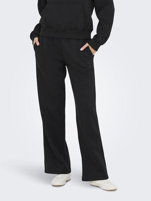 Only - ONLBEST LIFE STRAIGHT PANT SWT NOOS Kadın Black Eşofman Altı - 15338734