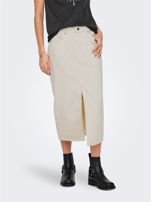 ONLBIANCA MIDI SKIRT DNM REA NOOS Kadın Bej Etek - 15319268