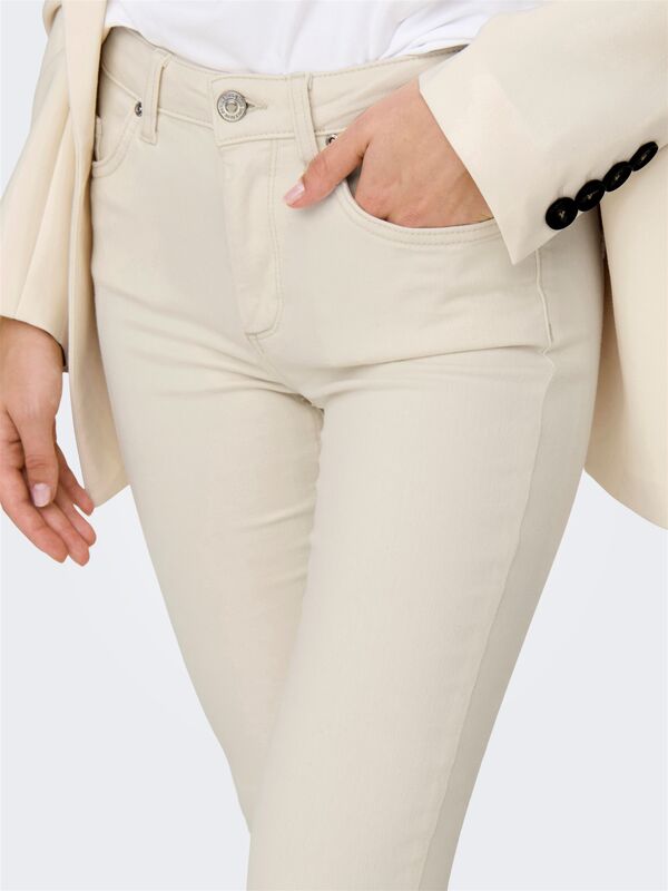 Only - ONLBLUSH MID SKINNY DNM DOT019 Kadın Bej Denim Pantolon - 15337789