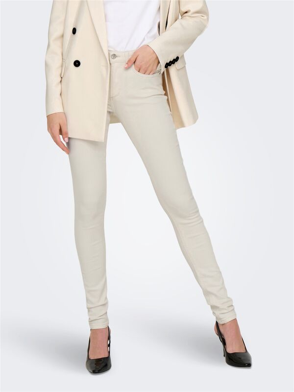 ONLBLUSH MID SKINNY DNM DOT019 Kadın Bej Denim Pantolon - 15337789