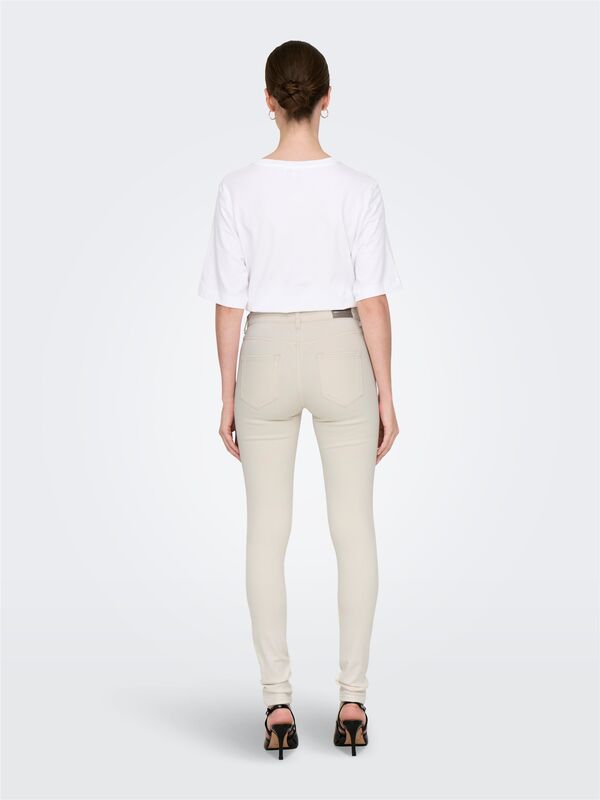 ONLBLUSH MID SKINNY DNM DOT019 Kadın Bej Denim Pantolon - 15337789