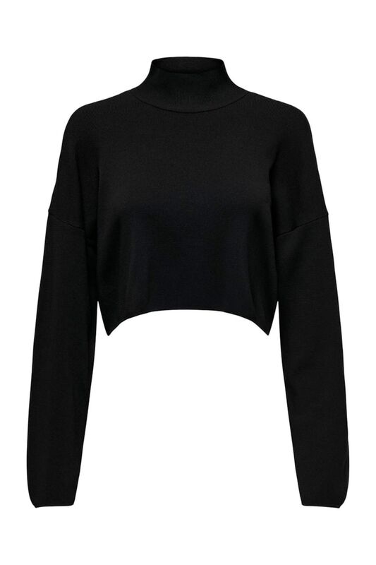 ONLBODRUM CROPPED PULLOVER KNT Kadın Siyah Kazak - 15333125