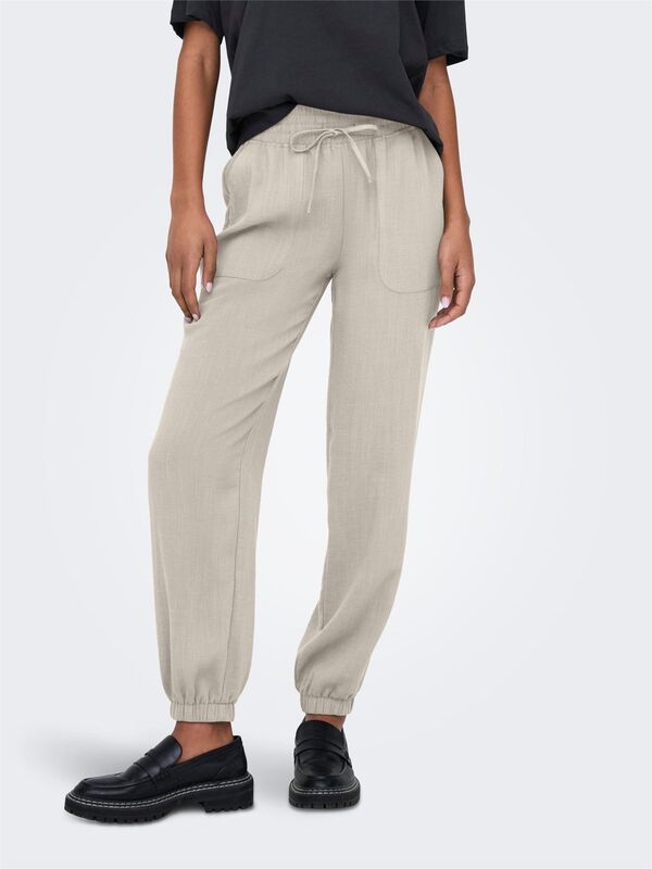 Only - ONLBOLZANO HW PULL-UP PANT MOCH PNT Kadın Bej Pantolon - 15352641