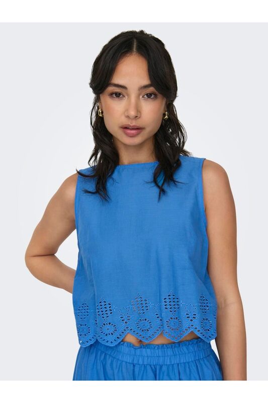 ONLBONDI SL TOP WVN Kadın Mavi Bluz - 15321220