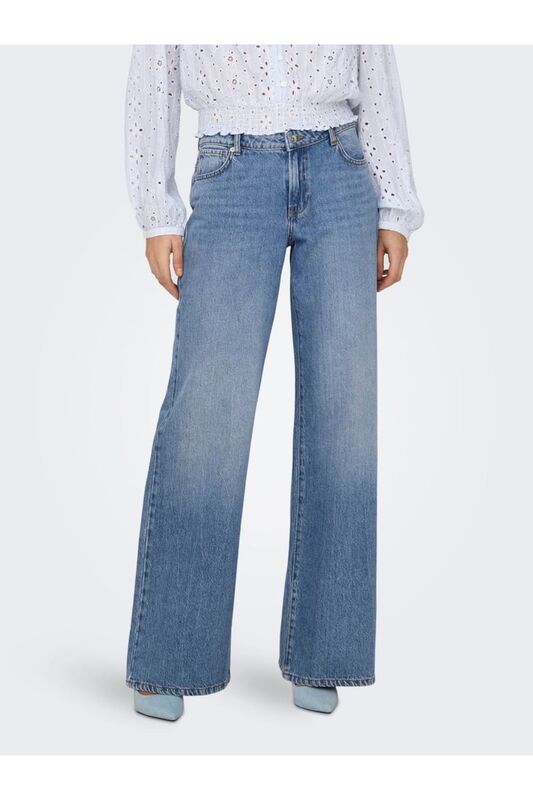 Only - ONLBRITNEY LOW WIDE DNM AZG Kadın Medium Blue Denim - 15321397
