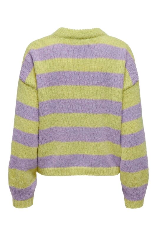 ONLBUBBLE LIFE LS STRIPE ONECK KNT Kadın Sarı Kazak - 15302024