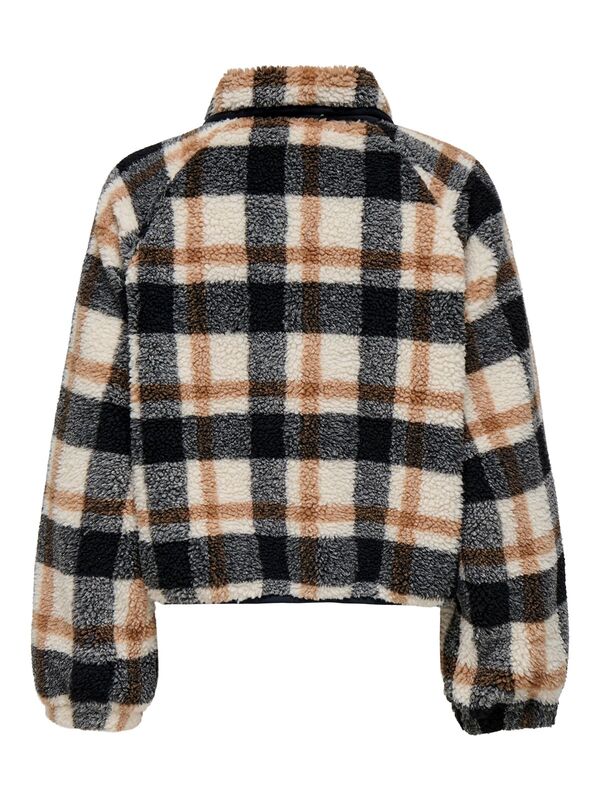 ONLCALISTA LIFE CHECK TEDDY JACKET OTW Kadın Gri Dış Giyim - 15353727