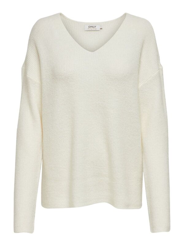 ONLCAMILLA V-NECK L/S PULLOVER KNT NOOS Kadın Bej Kazak - 15204588