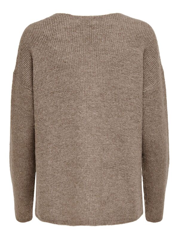 ONLCAMILLA V-NECK L/S PULLOVER KNT NOOS Kadın Kahverengi Kazak - 15204588