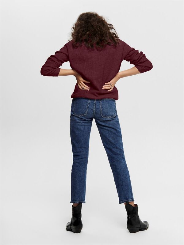 ONLCAMILLA V-NECK L/S PULLOVER KNT NOOS Kadın Kırmızı Kazak - 15204588