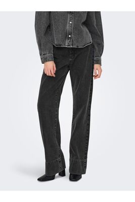 Only - ONLCAMILLE EX HW WIDE PF FOLD UP DNM DOT Kadın Siyah Jean - 15310957
