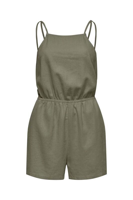 Only - ONLCARO LINEN BL STRAP PLAYSUIT PNT Kadın Yeşil Tulum - 15318559