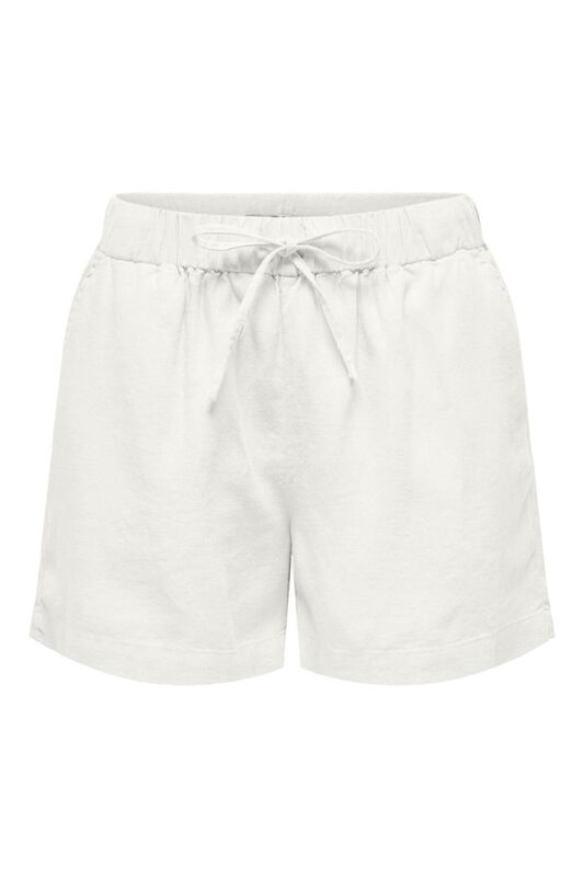 Only - ONLCARO MW LINEN B PULL-UP SHORTS CC PNT Kadın Beyaz Şort - 15314055