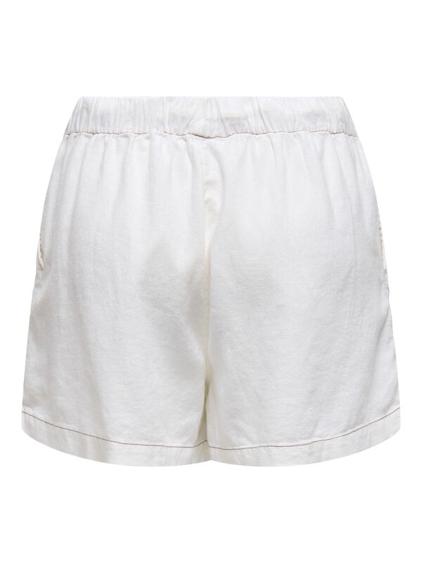 ONLCARO MW LINEN B PULL-UP SHORTS CC PNT Kadın Beyaz Şort - 15314055