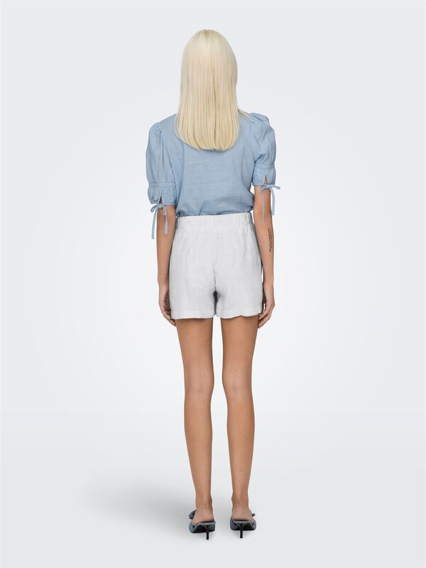 ONLCARO MW LINEN B PULL-UP SHORTS CC PNT Kadın Beyaz Şort - 15314055
