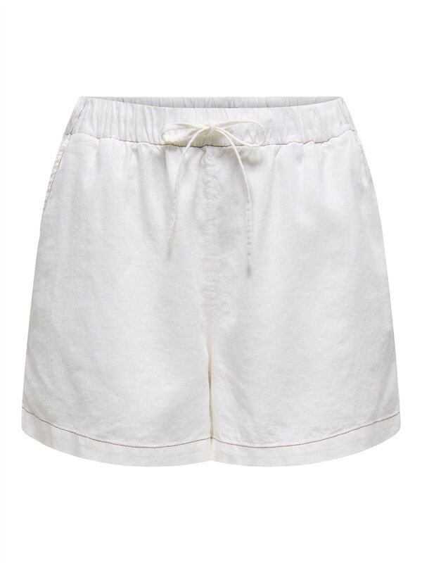 ONLCARO MW LINEN B PULL-UP SHORTS CC PNT Kadın Beyaz Şort - 15314055
