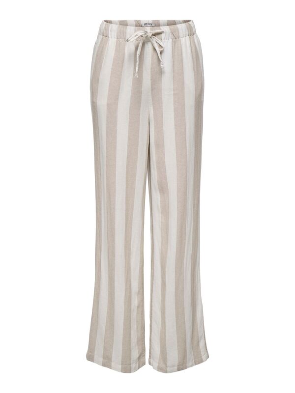 ONLCARO MW LINEN BL PULL-UP PANT CC PNT Kadın Humus Pantolon - 15291807
