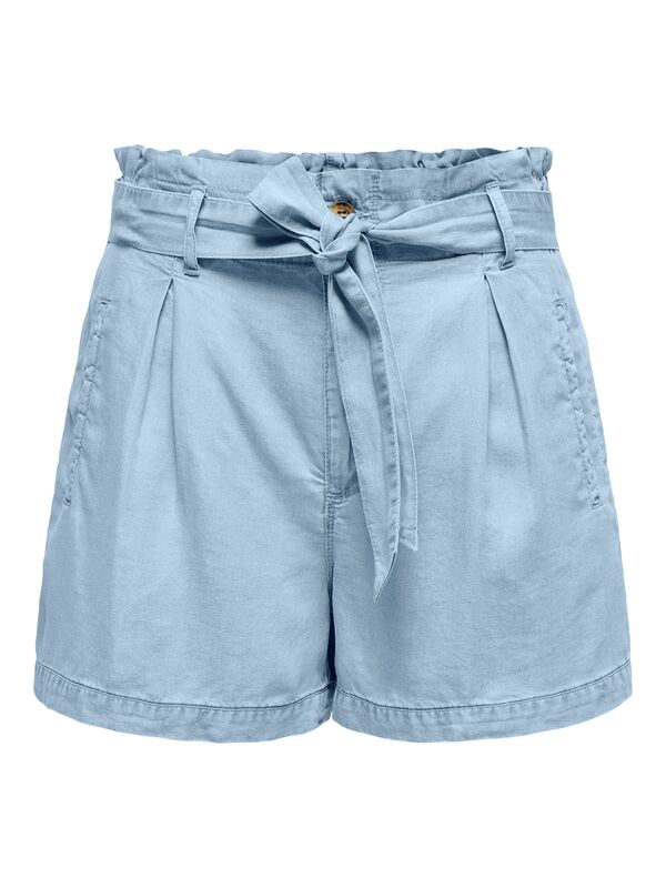 Only - ONLCHARIS LIFE HW BELT SHORTS CC WVN Kadın Light Blue Denim Şort - 15338315