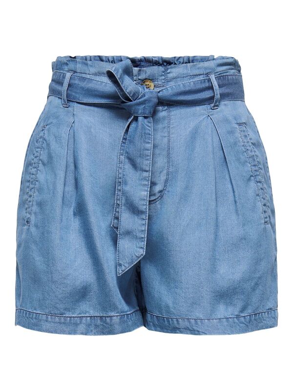 Only - ONLCHARIS LIFE HW BELT SHORTS CC WVN Kadın Medium Blue Denim Şort - 15338315