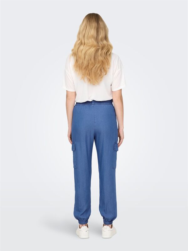 ONLCHARIS LIFE HW PB CARGO PANT CC WVN Kadın Mavi Pantolon - 15338316