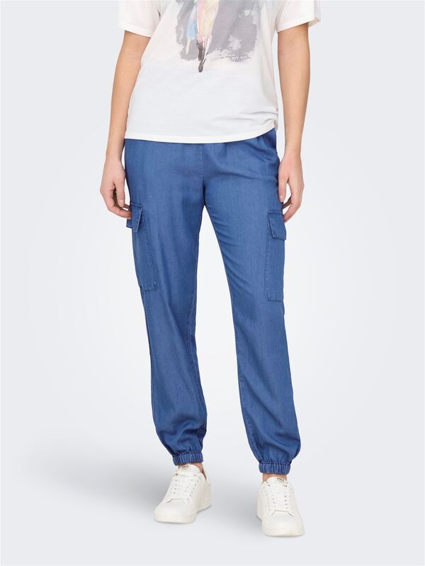 Only - ONLCHARIS LIFE HW PB CARGO PANT CC WVN Kadın Mavi Pantolon - 15338316