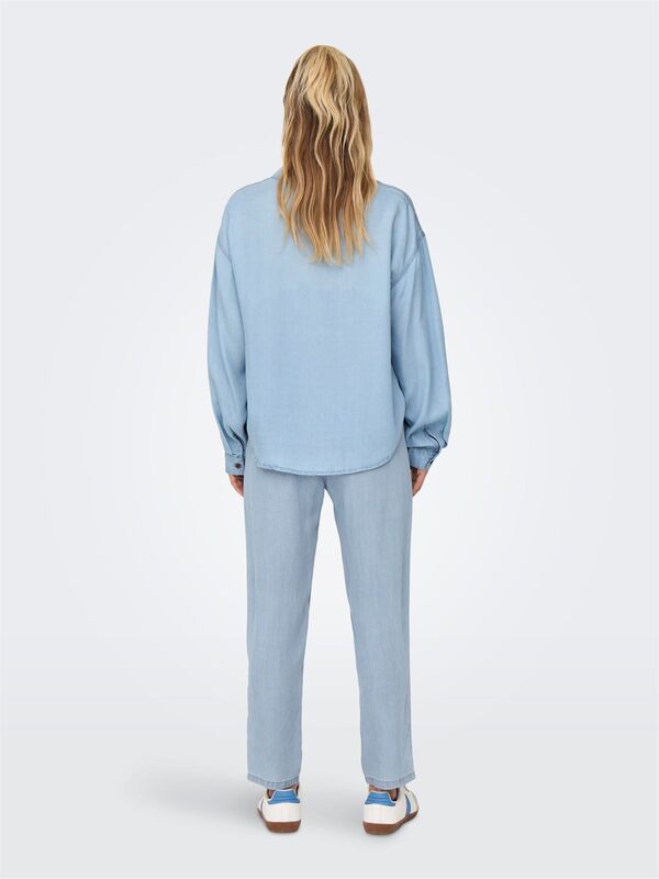 ONLCHARIS LIFE LS SHIRT CC WVN Kadın Light Blue Denim Gömlek - 15337928