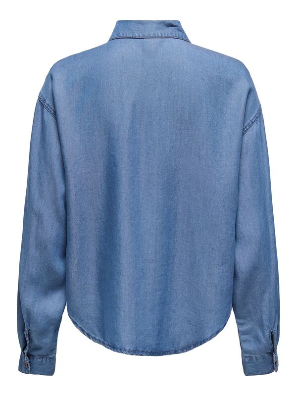 ONLCHARIS LIFE LS SHIRT CC WVN Kadın Medium Blue Denim Gömlek - 15337928