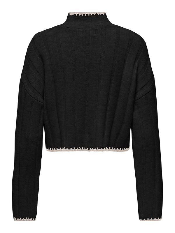 ONLCHICK STITCH LS HIGHNECK KNT NOOS Kadın Siyah Kazak - 15329963