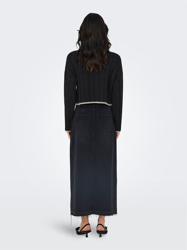 ONLCHICK STITCH LS HIGHNECK KNT NOOS Kadın Siyah Kazak - 15329963