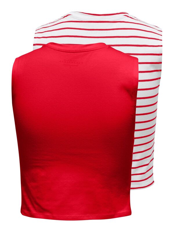 ONLCHOICE S/L 2-PACK TOP BOX JRS Kadın True Red Atlet - 15343461