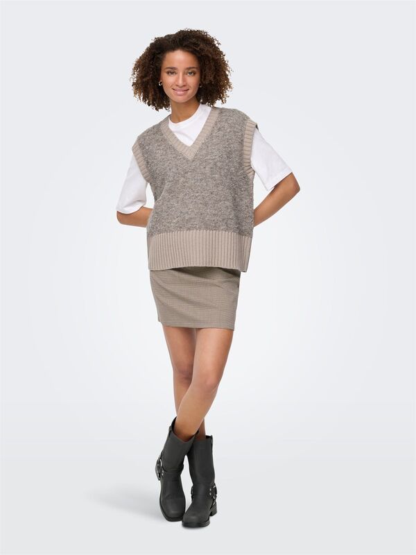 ONLCILLE SL VEST CC KNT Kadın Kahverengi Kazak - 15350777
