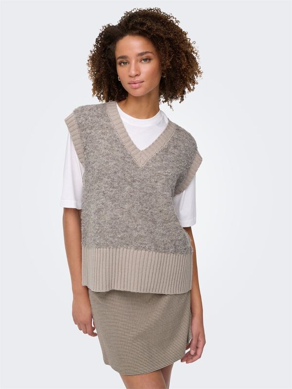 ONLCILLE SL VEST CC KNT Kadın Kahverengi Kazak - 15350777