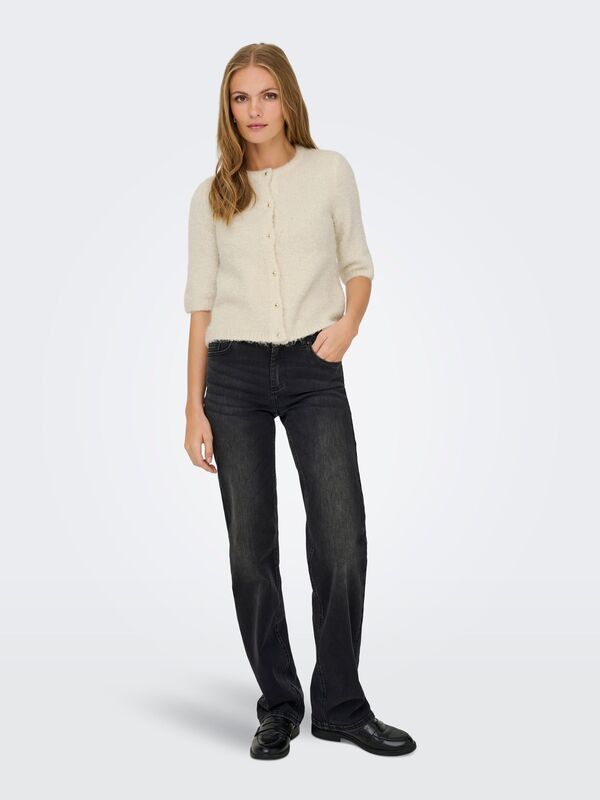 ONLCILLE SS O-NECK CARDIGAN CC KNT Kadın Gri Hırka - 15350782