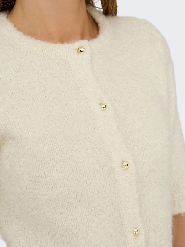 ONLCILLE SS O-NECK CARDIGAN CC KNT Kadın Gri Hırka - 15350782