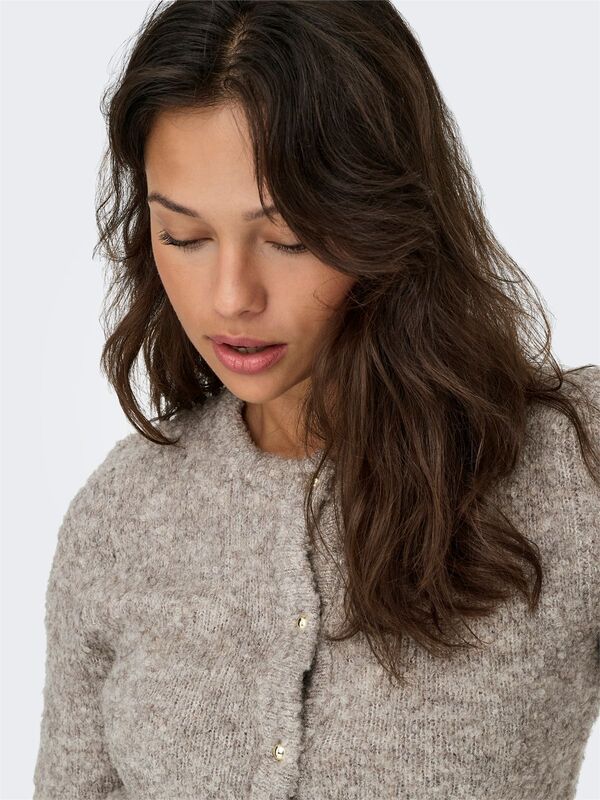 ONLCILLE SS O-NECK CARDIGAN CC KNT Kadın Kahverengi Hırka - 15350782