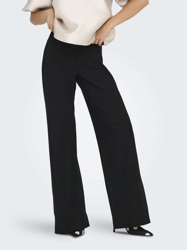 Only - ONLCLEVER HW WIDE PANT PNT Kadın Siyah Pantolon - 15357242