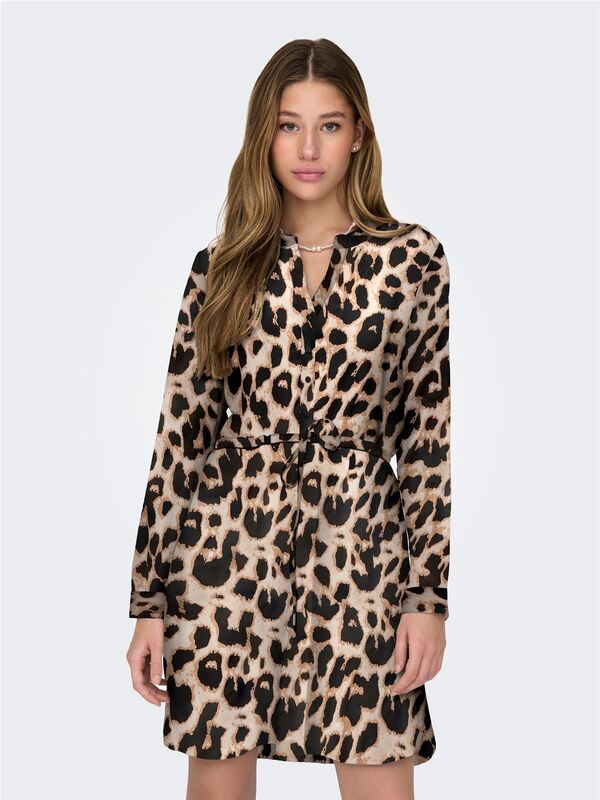 Only - ONLCORY LIFE L/S V-NECK TUNIC WVN NOOS Kadın Cloud Dancer Elbise - 15200543