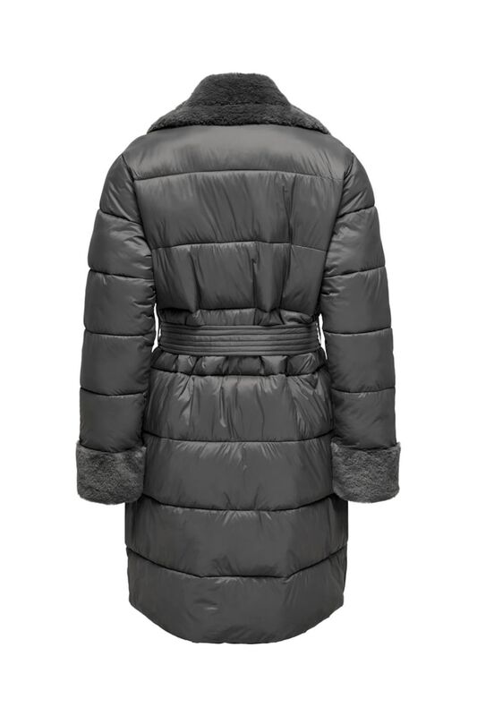 ONLCUBA FAUX FUR PUFFER COAT CC OTW Kadın Gri Mont - 15322452
