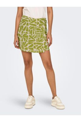 Only - ONLDAHLIA LINEN SHORT SKIRT PTM Kadın Sarı Etek - 15318833