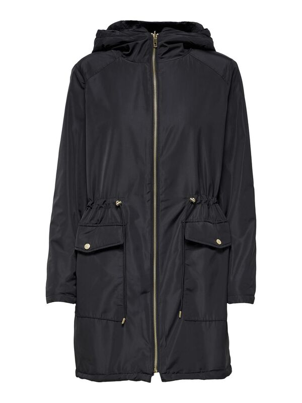 Only - ONLDAHLIA REV. FUR PARKA OTW Kadın Siyah Parka - 15208727