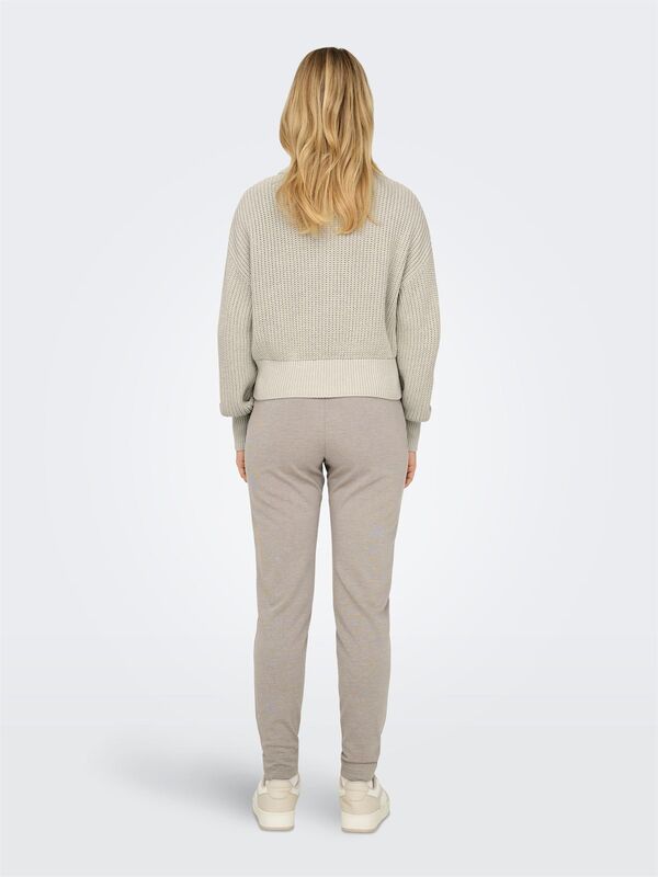 ONLDORITTA LS CABLE ZIP HIG NECK KNT Kadın Bej Kazak - 15306911