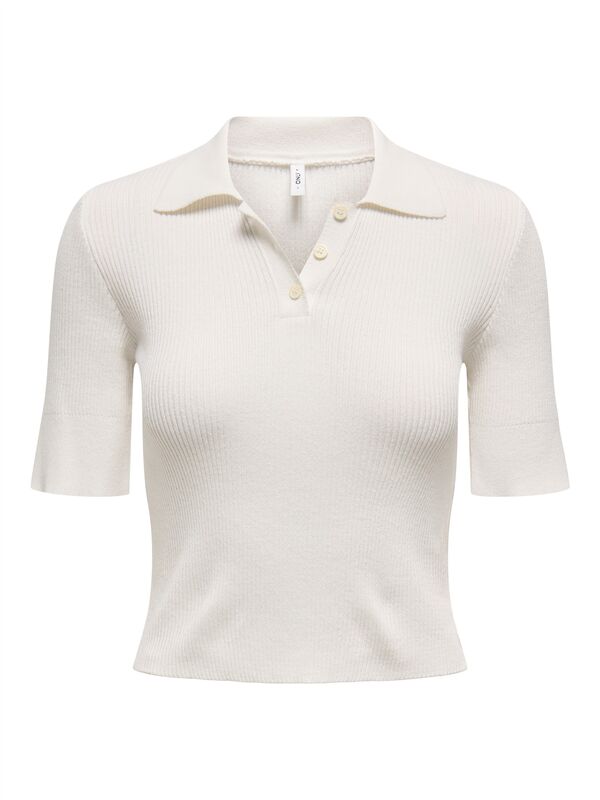 Only - ONLELECTRA LIFE SS POLO NECK KNT Kadın Beyaz Kazak - O15341689
