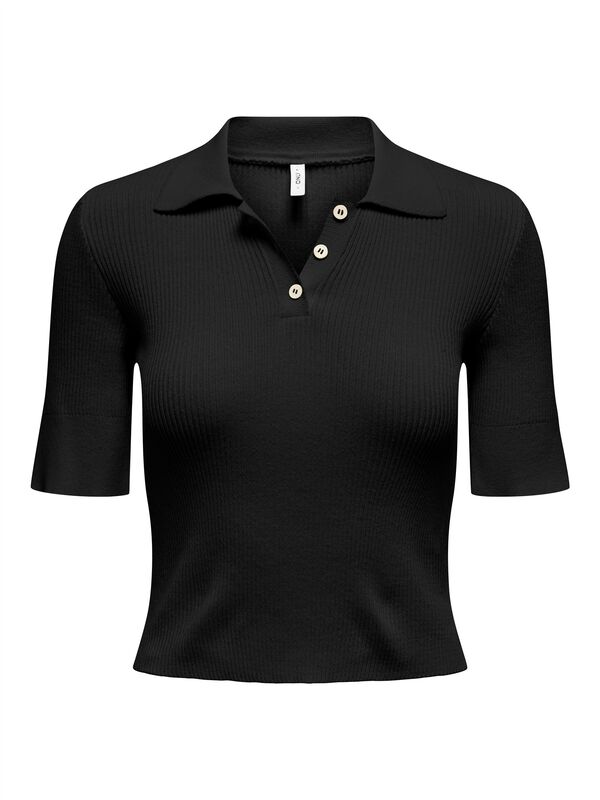 Only - ONLELECTRA LIFE SS POLO NECK KNT Kadın Siyah Kazak - O15341689