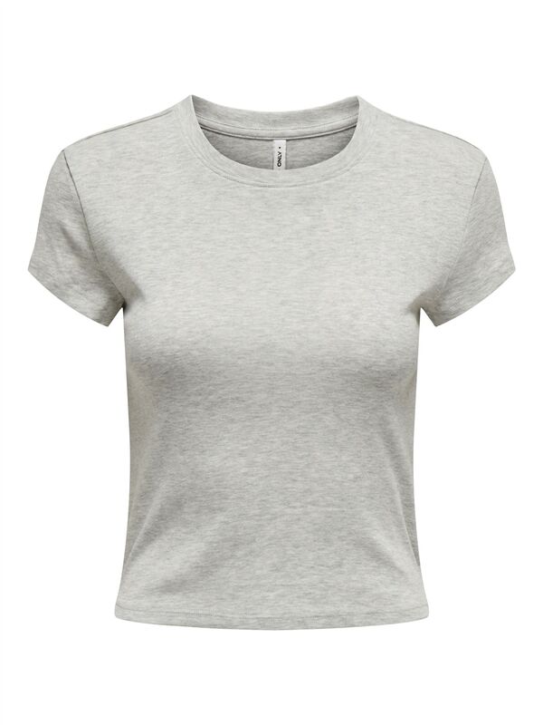 Only - ONLELINA S/S O-NECK SHORT TOP JRS NOOS Kadın Gri Bluz - 15320229