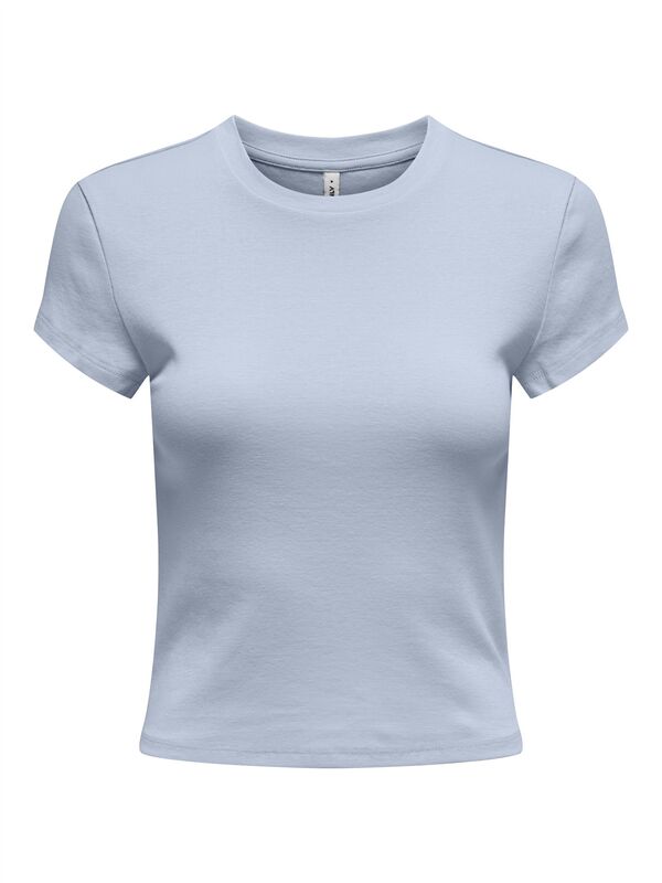 Only - ONLELINA S/S O-NECK SHORT TOP JRS NOOS Kadın Mavi Bluz - 15320229